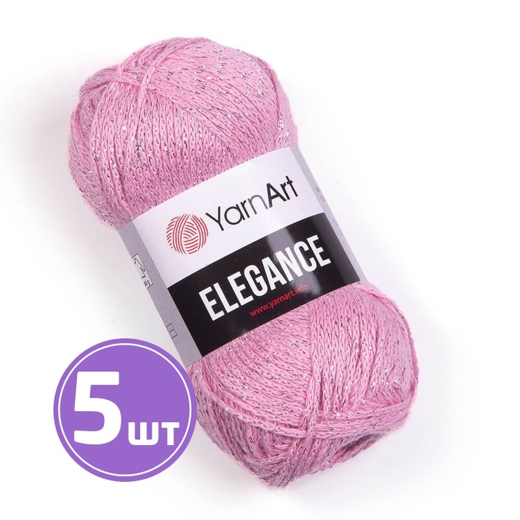 

Пряжа YarnArt Elegance 109 розово-серебряный 5 шт по 50 г, Розовый