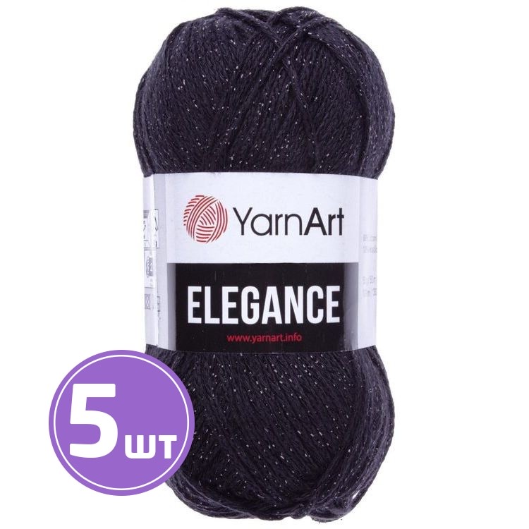 

Пряжа YarnArt Elegance 104 черный 5 шт по 50 г