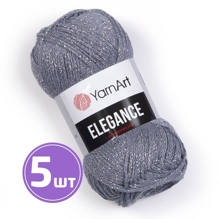 

Пряжа YarnArt Elegance 102 английский серебряный 5 шт по 50 г, Серебристый