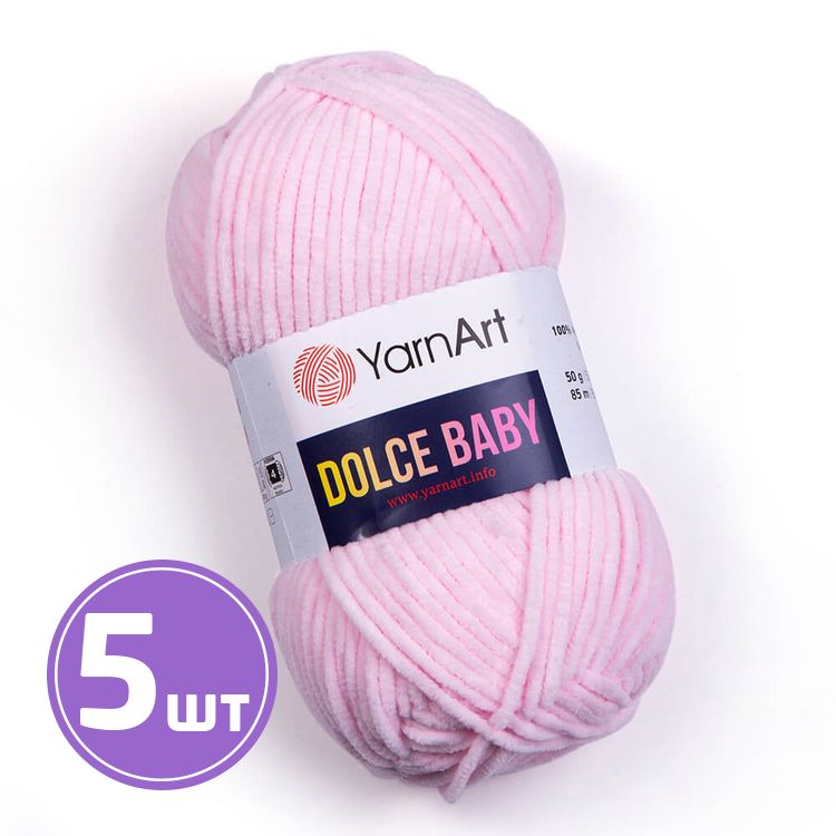 

Пряжа YarnArt Dolce Baby 781 бледно-розовый 5 шт по 50 г