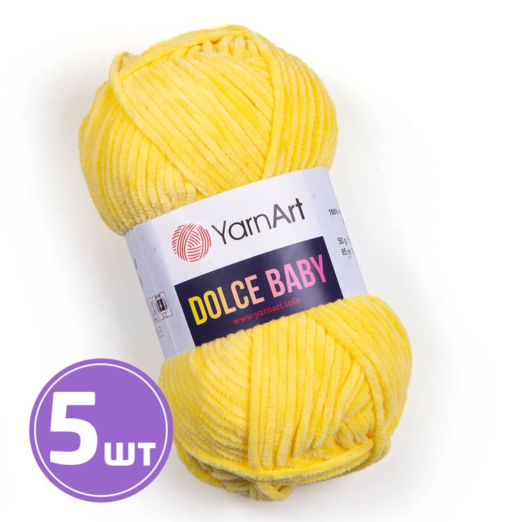 

Пряжа YarnArt Dolce Baby 761 лимон 5 шт по 50 г, Желтый