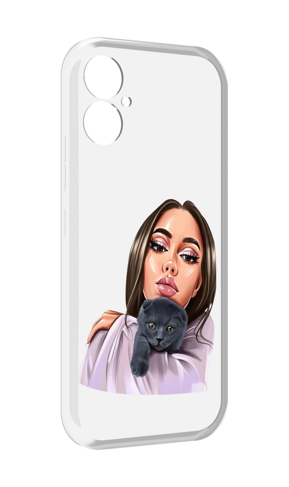 

Чехол MyPads нарисованная-девушка-с-котом женский для Tecno Spark 9 Pro \ Spark 9T, Прозрачный, Tocco