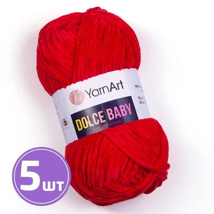 

Пряжа YarnArt Dolce Baby 748 алый 5 шт по 50 г, Красный