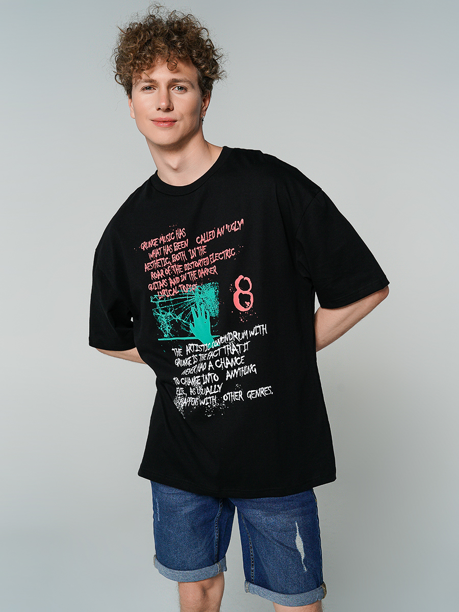 

Футболка мужская 80447 ТВОЕ черная 2XL, 80447