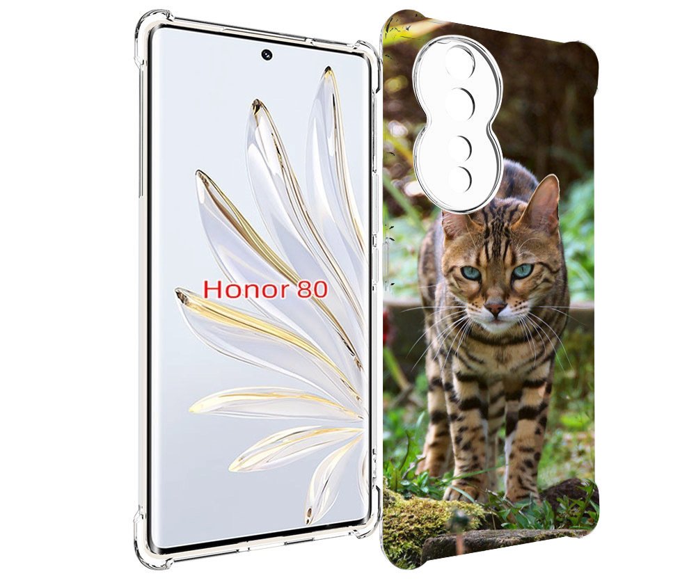Чехол MyPads порода кошка бенгальская для Honor 80