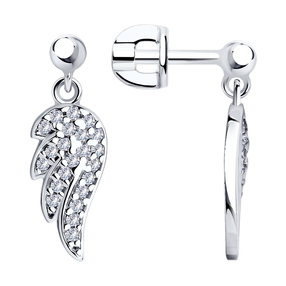 

Серьги подвески из серебра SOKOLOV 94025757, фианит, 94025757