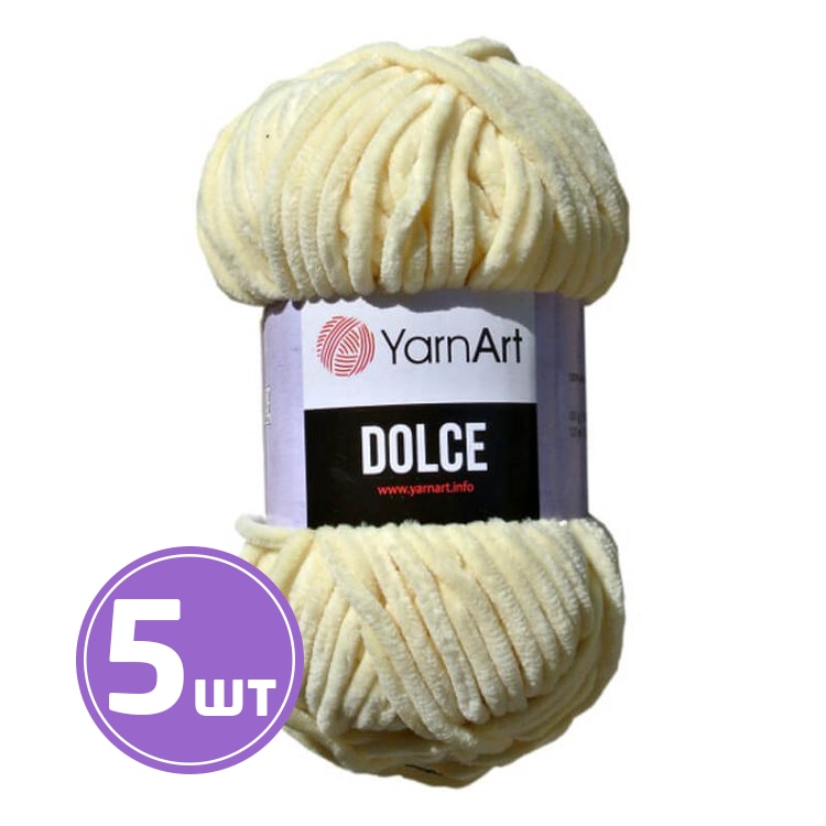 

Пряжа YarnArt Dolce 783 айва 5 шт по 100 г, Белый