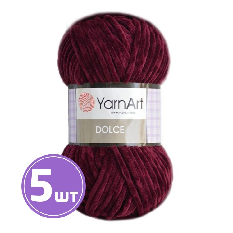 

Пряжа YarnArt Dolce 780 винный 5 шт по 100 г, Бордовый
