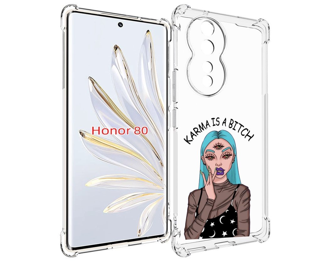 

Чехол MyPads плохая-карма женский для Honor 80, Прозрачный, Tocco