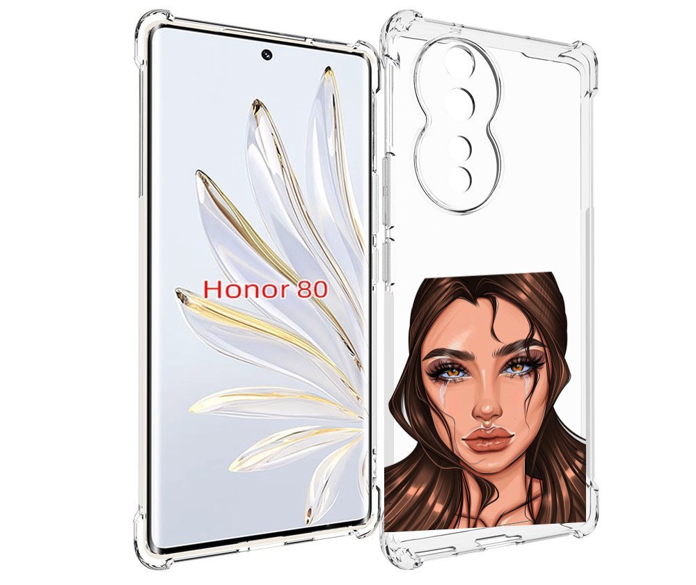 

Чехол MyPads плачущая-девушка женский для Honor 80, Прозрачный, Tocco