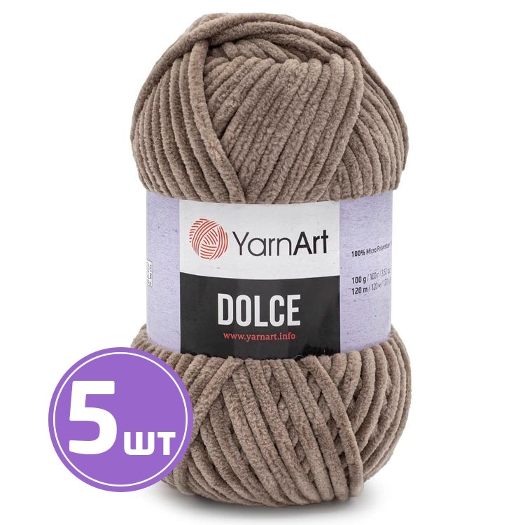 

Пряжа YarnArt Dolce 754 лен 5 шт по 100 г, Серый