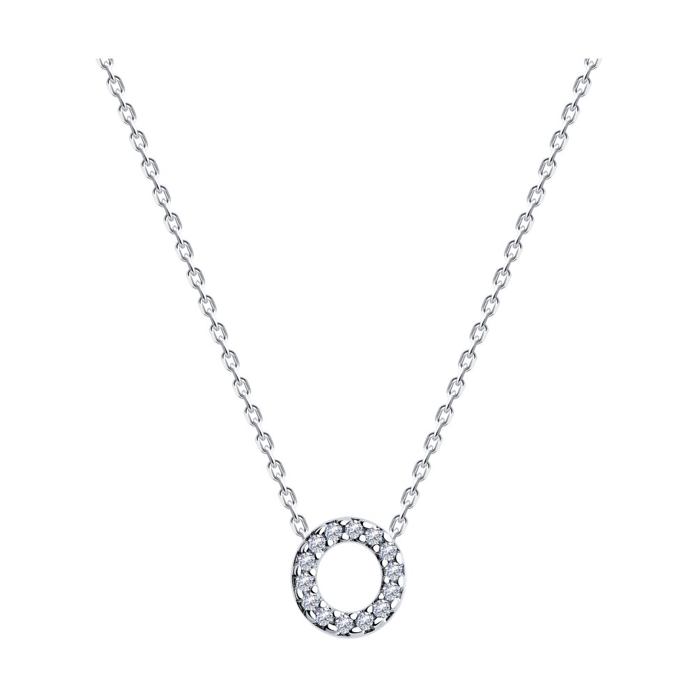 

Колье из серебра с фианитом 40/45 см SOKOLOV 94070721, 94070721