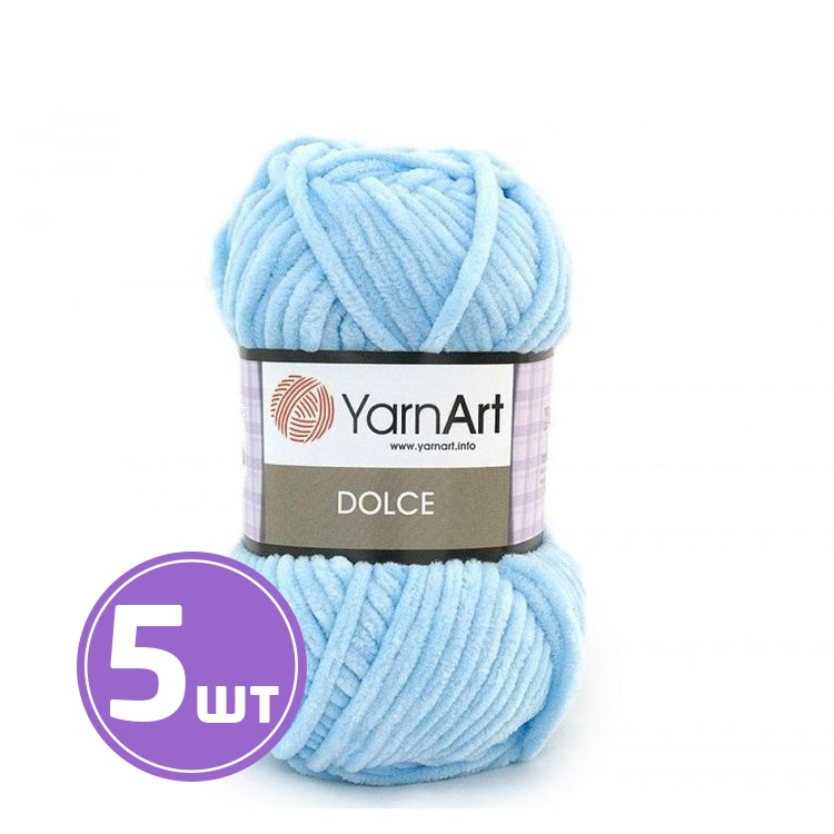 

Пряжа YarnArt Dolce 749 ледяной 5 шт по 100 г, Голубой