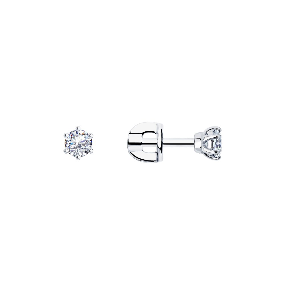 

Серьги пусеты из серебра Diamant 94-122-01543-1, фианит, 94-122-01543-1