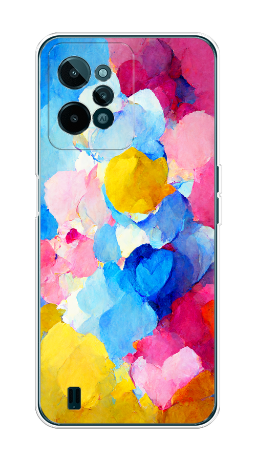 

Чехол на Realme C31 "Яркие пятна", Синий;голубой;желтый;розовый, 259350-1