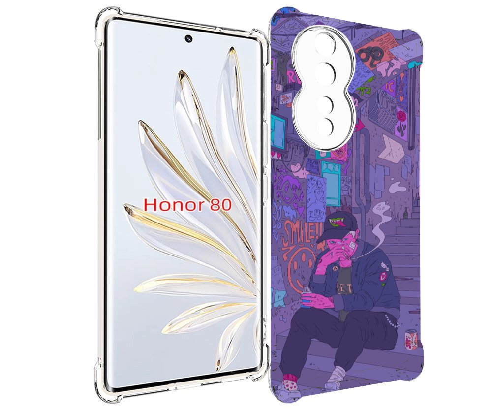 

Чехол MyPads парень в подъезде мультик для Honor 80, Прозрачный, Tocco