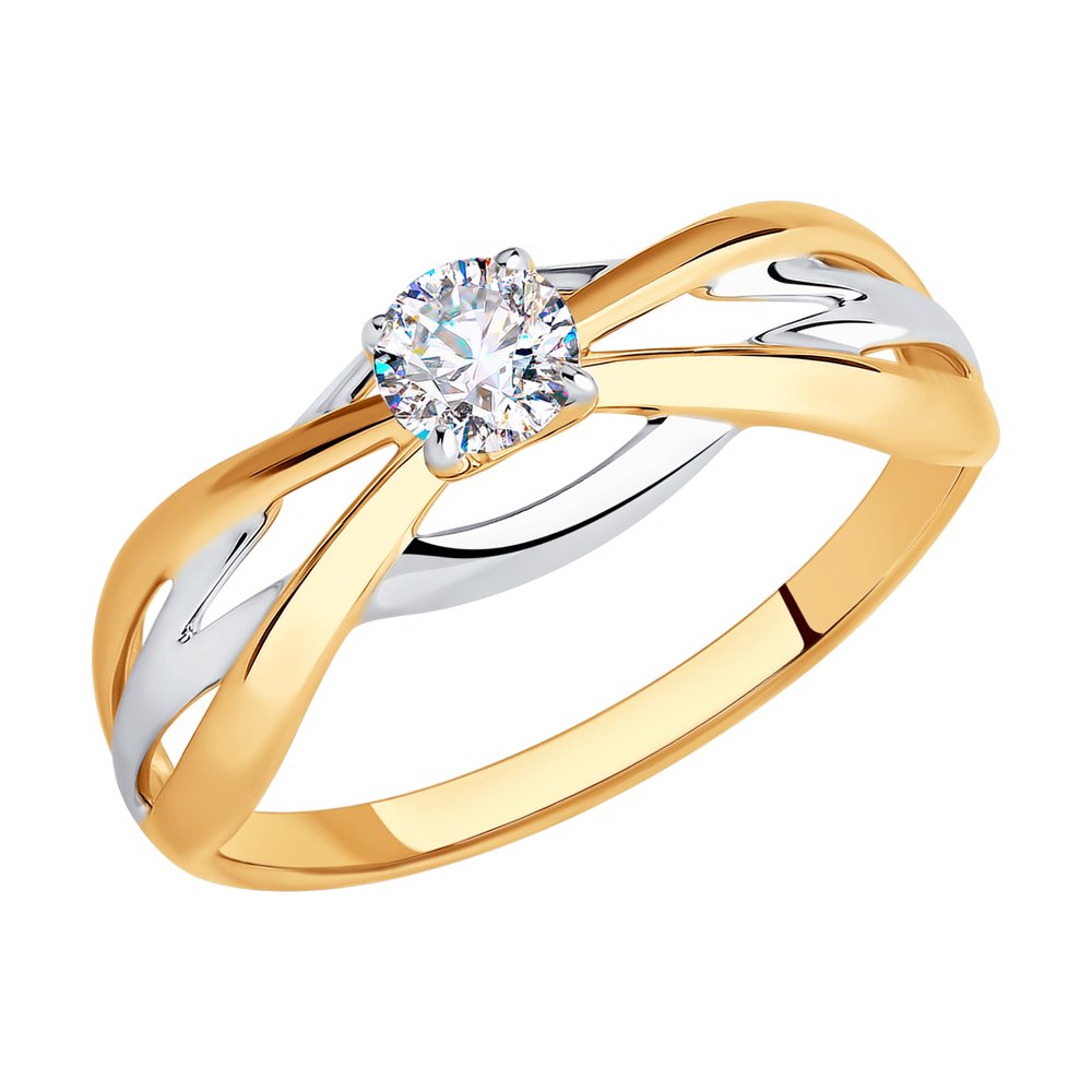 

Кольцо из красного золота с фианитом р. 17,5 Diamant 51-110-00614-1, 51-110-00614-1