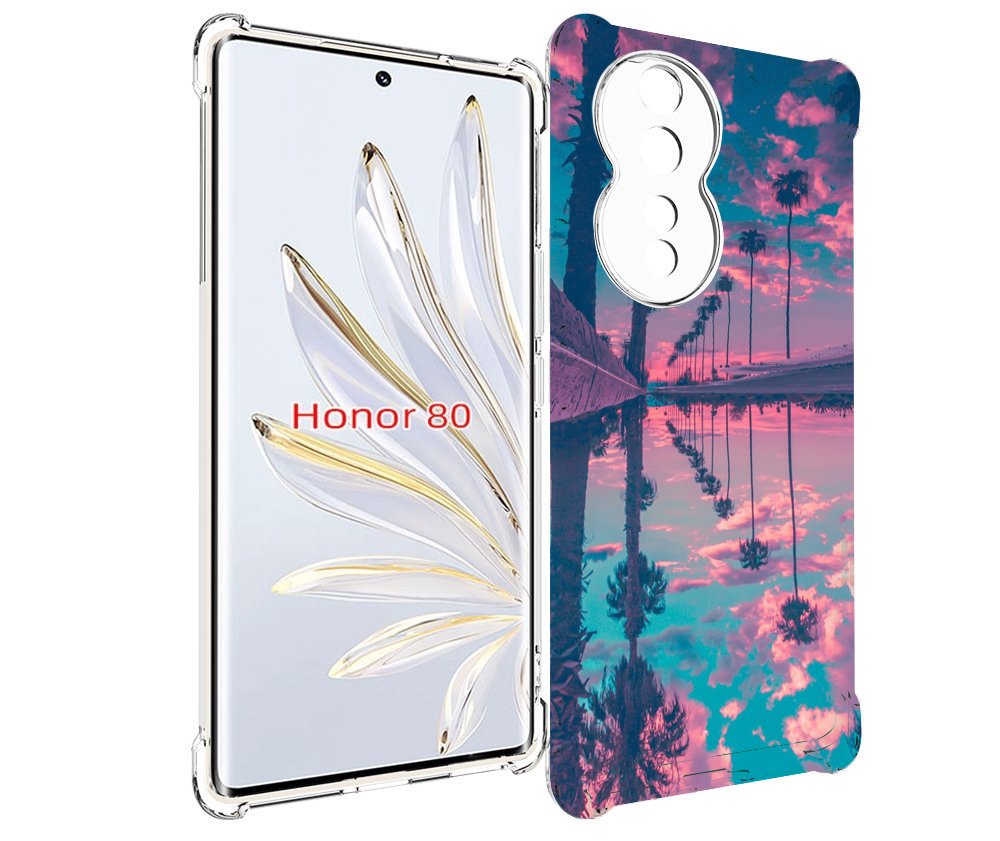 

Чехол MyPads отражение-пальм для Honor 80, Прозрачный, Tocco