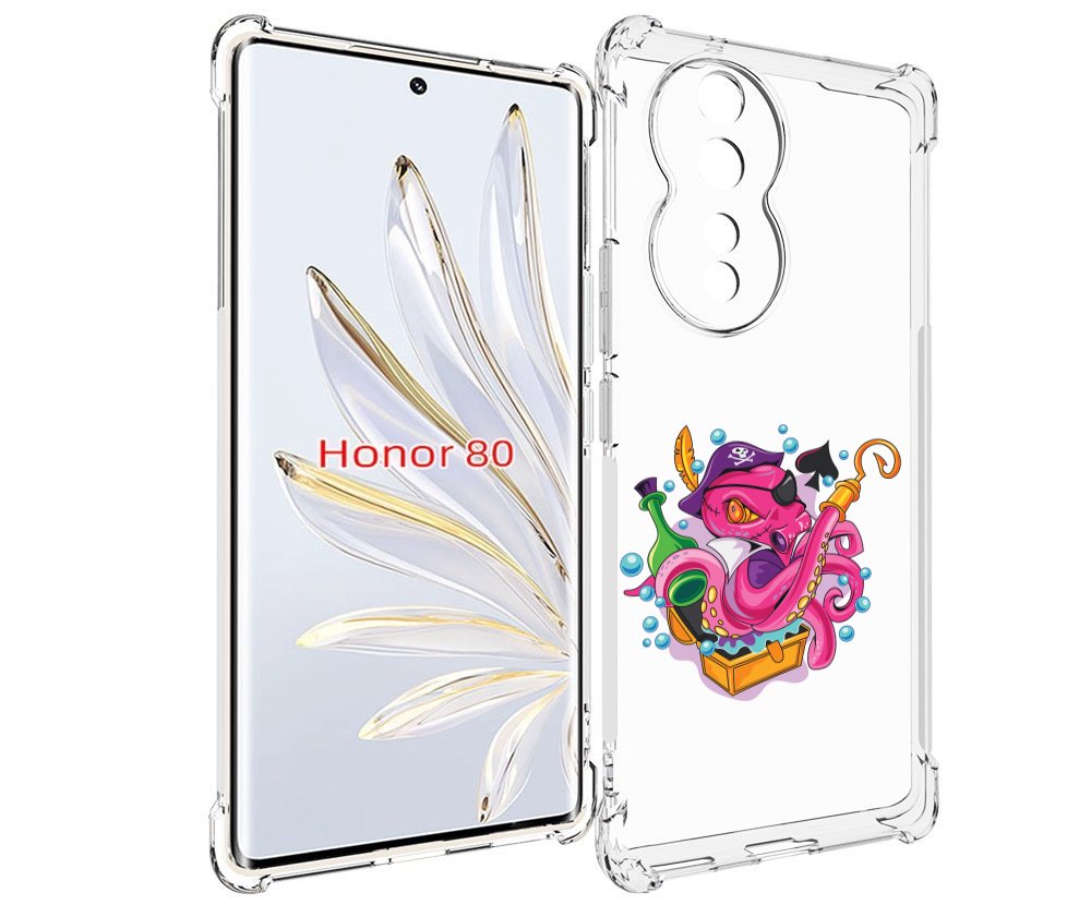 

Чехол MyPads осьминог пират детский для Honor 80, Прозрачный, Tocco