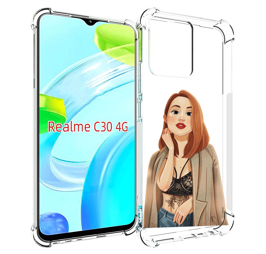 фото Чехол mypads девушка-в-кружевном-2 для realme c30 4g / narzo 50i prime