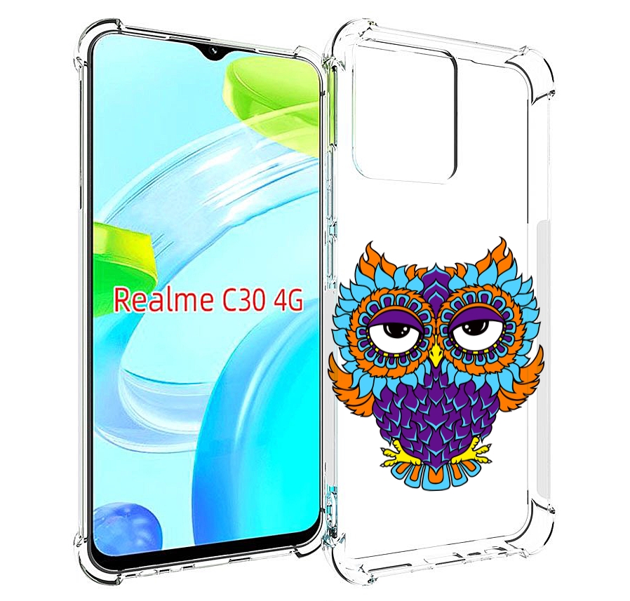 

Чехол MyPads Цветная сова для Realme C30 4G / Narzo 50i Prime, Прозрачный, Tocco