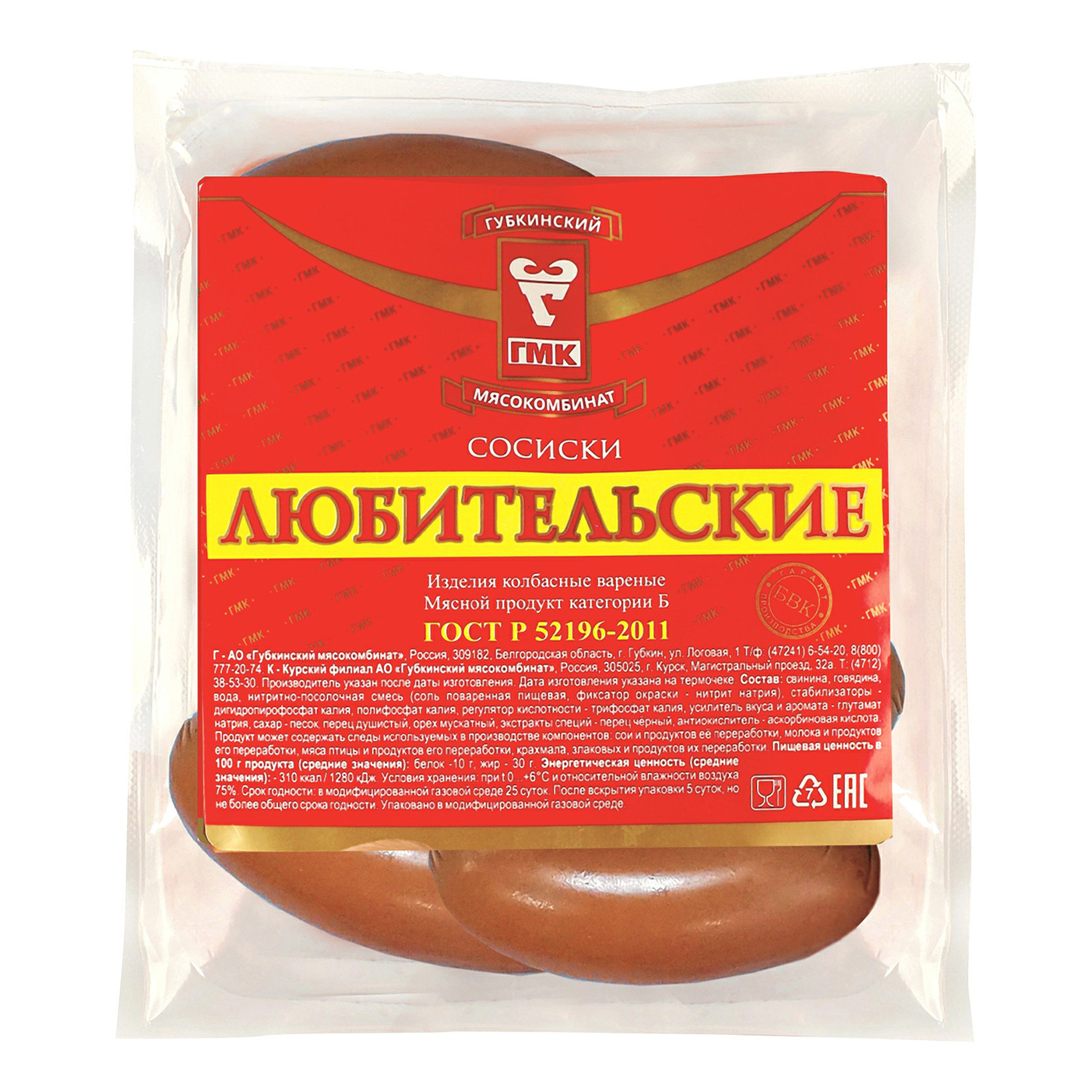 

Сосиски Губкинский мясокомбинат Любительские мини 700 г
