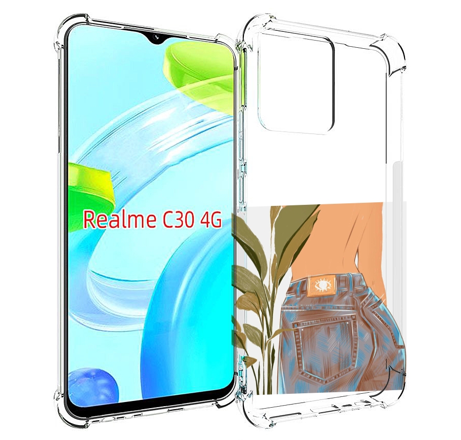 

Чехол MyPads девушка-в-джинсах для Realme C30 4G / Narzo 50i Prime, Прозрачный, Tocco