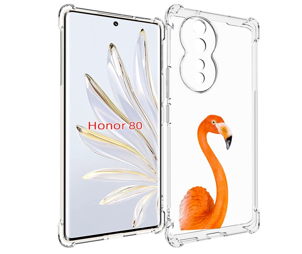 

Чехол MyPads оранжевый-фламинго для Honor 80, Прозрачный, Tocco
