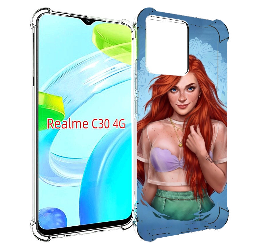 

Чехол MyPads девушка-в-голубом-фоне женский для Realme C30 4G / Narzo 50i Prime, Прозрачный, Tocco