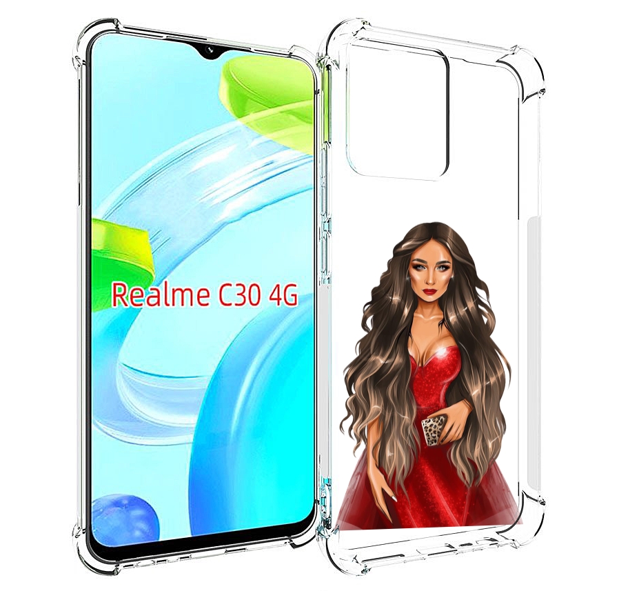 

Чехол MyPads девушка-в-вечернем-платье женский для Realme C30 4G / Narzo 50i Prime, Прозрачный, Tocco