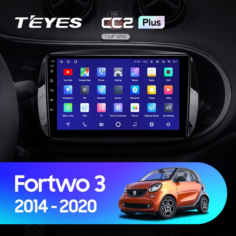 

Автомобильная магнитола Teyes CC2 Plus 4/64 Mercedes Benz Smart Fortwo 3(2014-2020), CC2 Plus