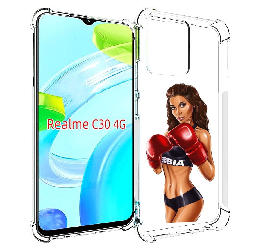 фото Чехол mypads девушка-в-боксерских-перчатках женский для realme c30 4g / narzo 50i prime