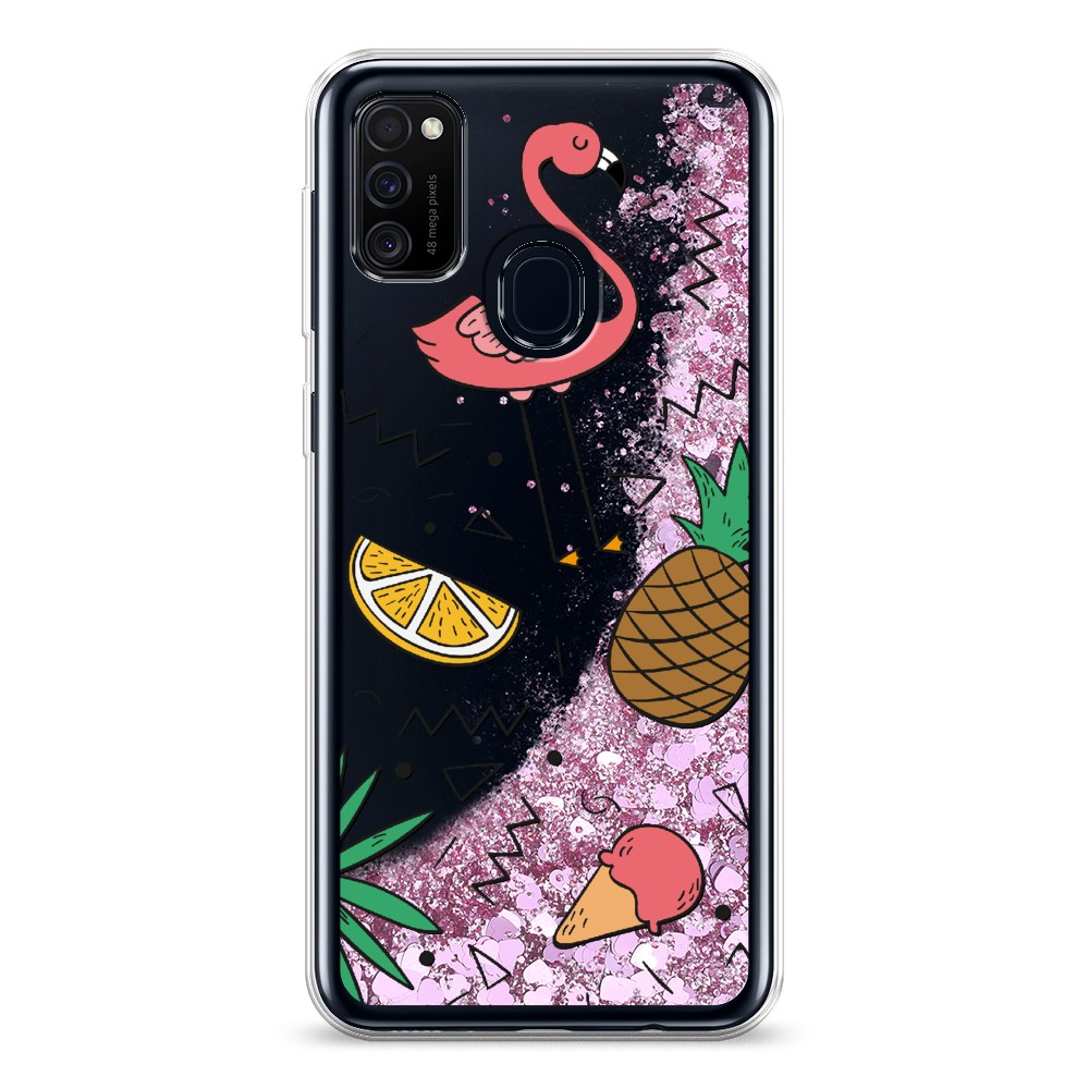 

Жидкий чехол с блестками "Гавайский фон" на Samsung Galaxy M30s, 29894-1