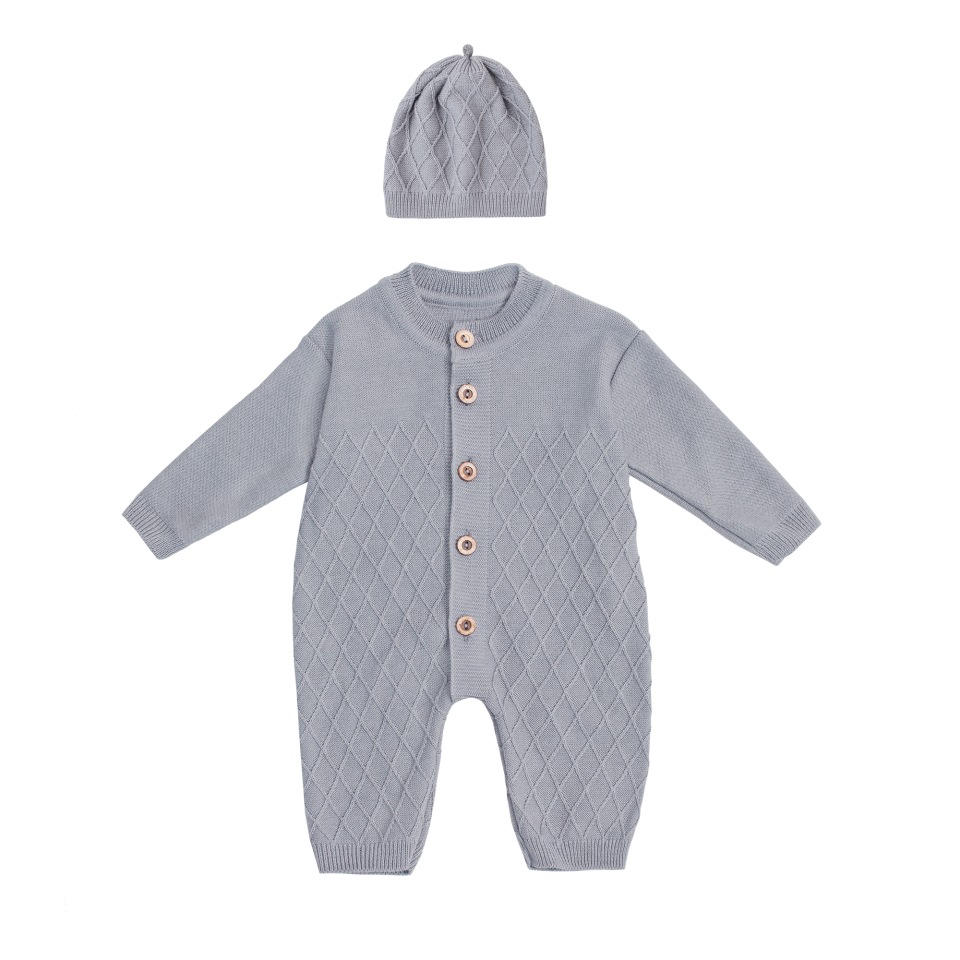 фото Комбинезон детский amarobaby pure love elegant ab-od21-ple5/11 серый р.80