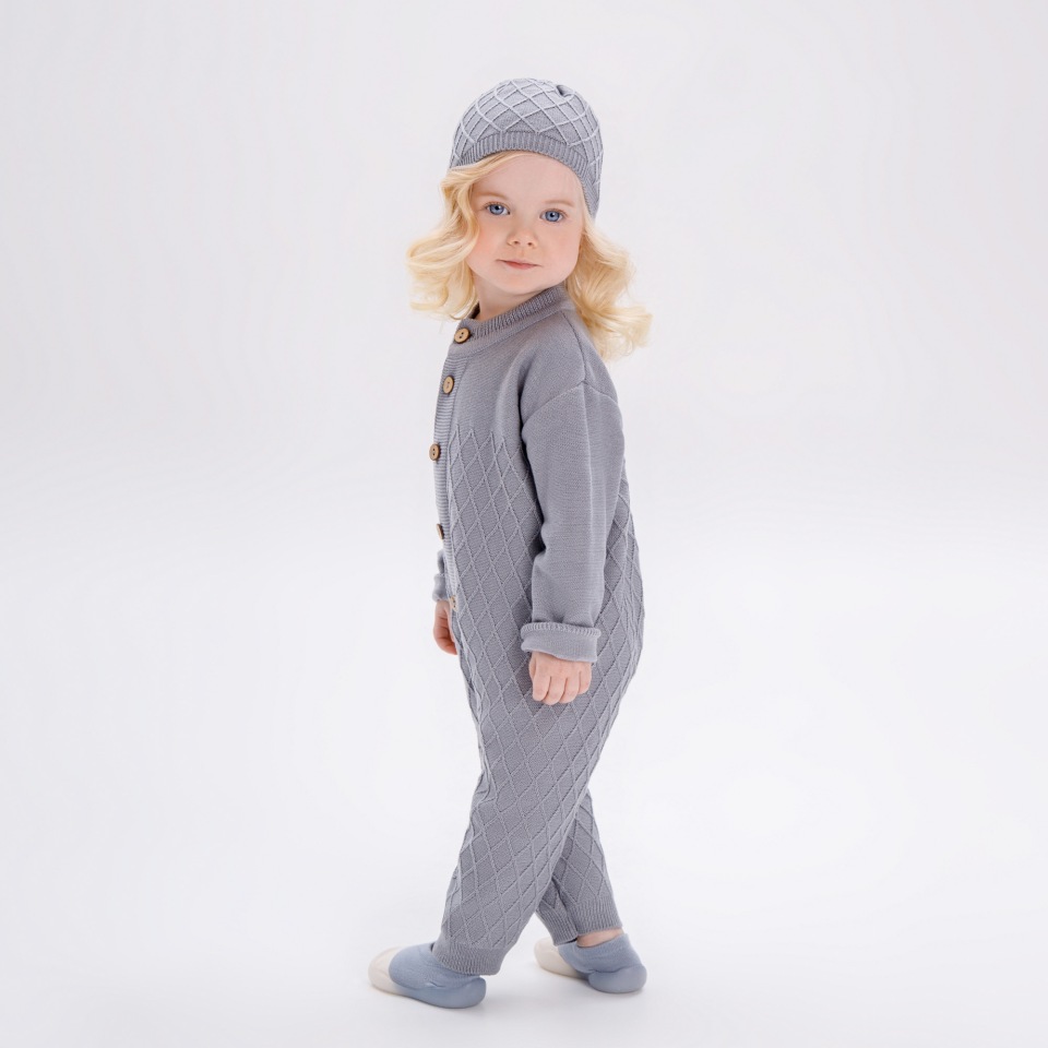 фото Комбинезон детский amarobaby pure love elegant ab-od21-ple5/11 серый р.80