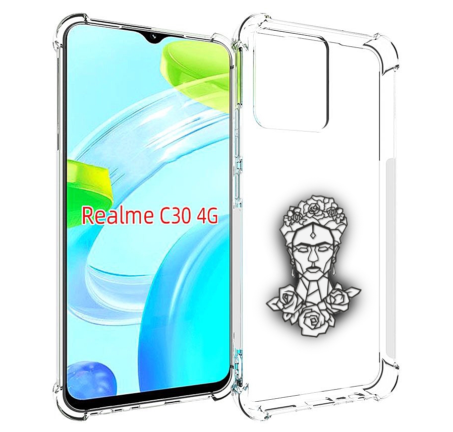 

Чехол MyPads девушка с цветами с гранями женский для Realme C30 4G / Narzo 50i Prime, Прозрачный, Tocco