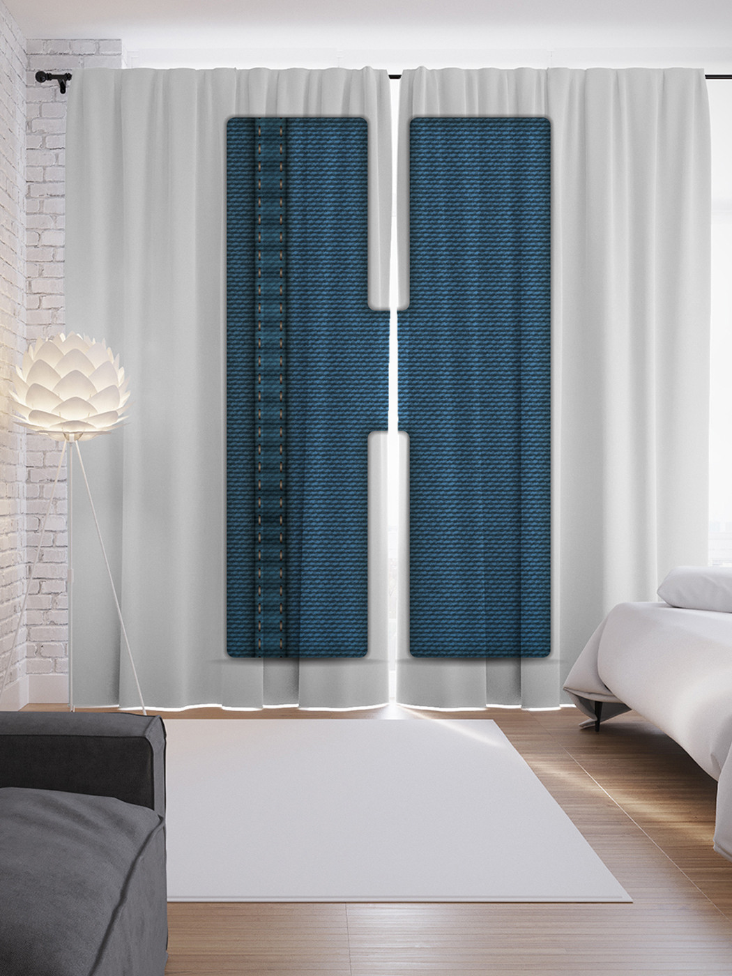 

Шторы с фотопечатью "Стильная h" из сатена, 290х265 см