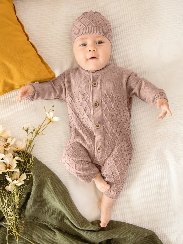 фото Комбинезон детский amarobaby pure love elegant ab-od21-ple5/03 бежевый р.80