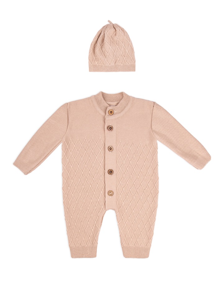 фото Комбинезон детский amarobaby pure love elegant ab-od21-ple5/03 бежевый р.80