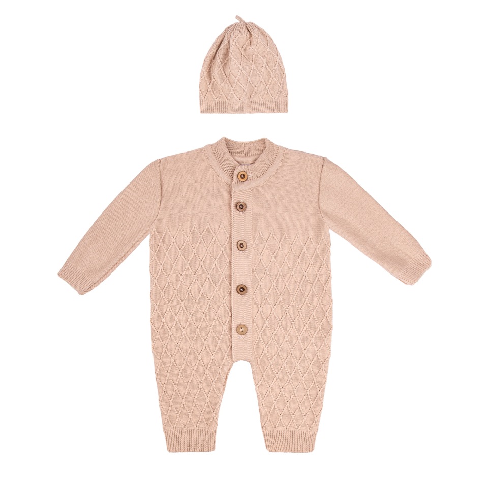 фото Комбинезон детский amarobaby pure love elegant ab-od21-ple5/03 бежевый р.80