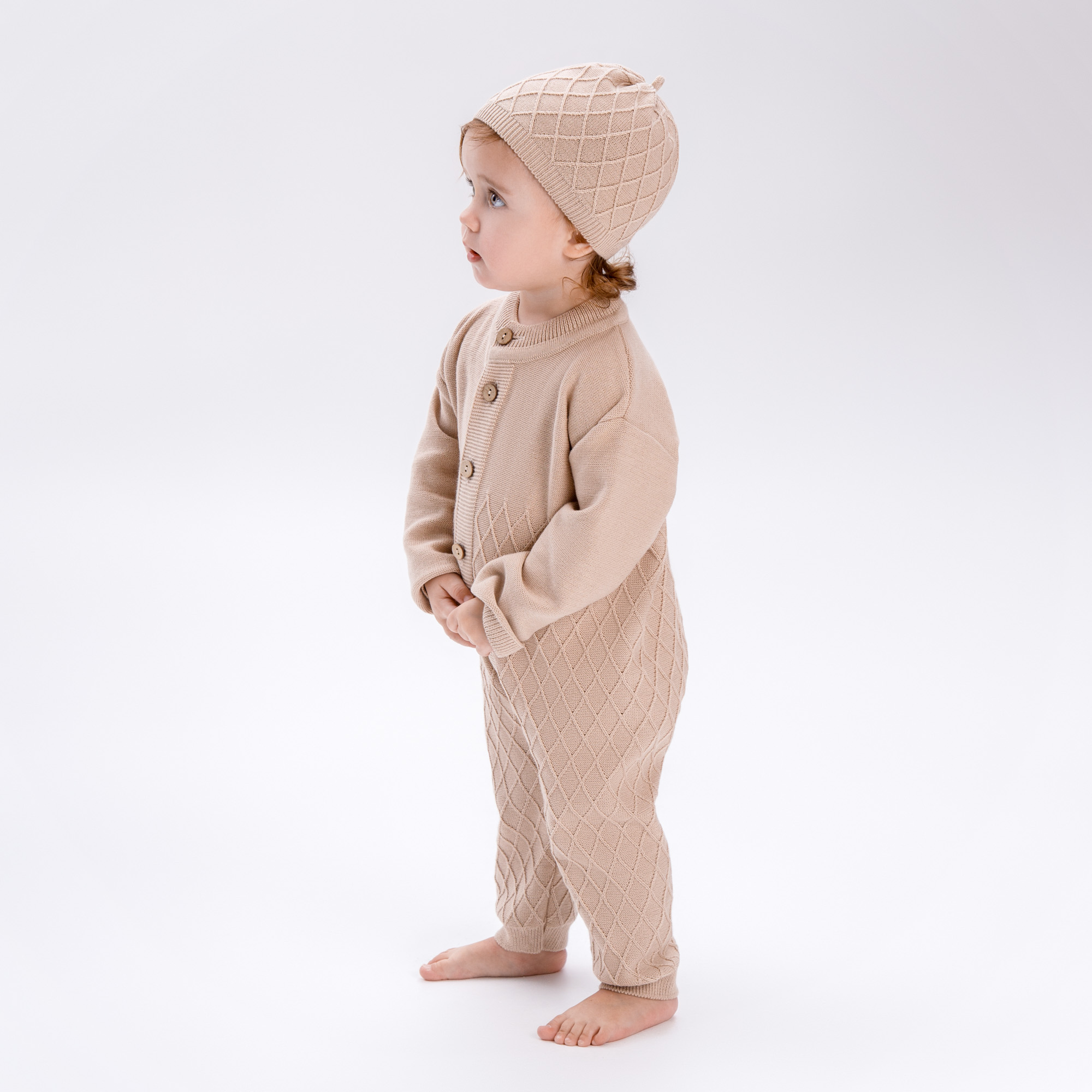 фото Комбинезон детский amarobaby pure love elegant ab-od21-ple5/03 бежевый р.80