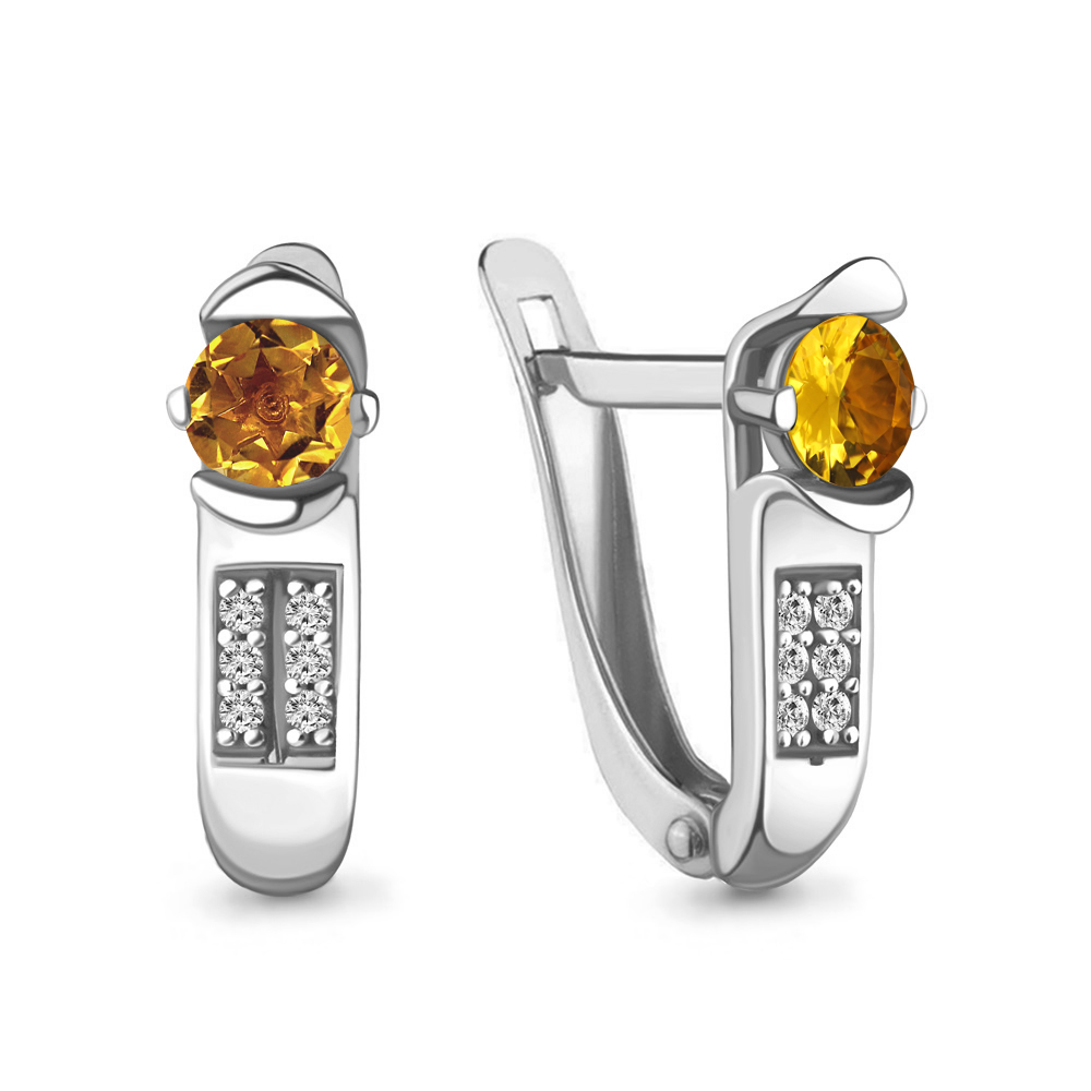 

Серьги из серебра с фианитом Aquamarine 4413106А_925_р, 4413106А_925_р