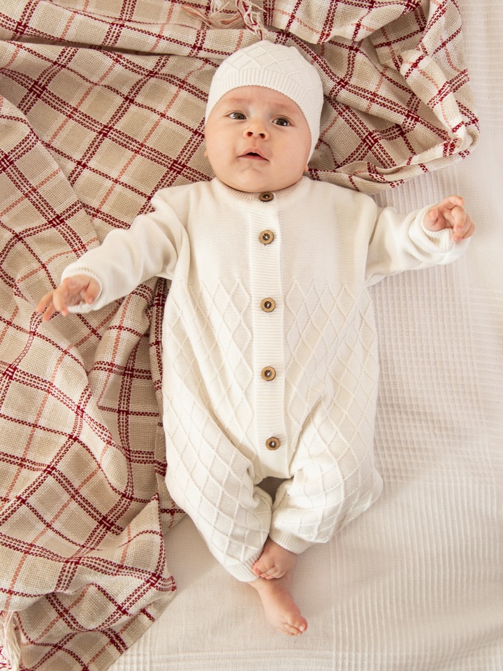 фото Комбинезон детский amarobaby pure love elegant ab-od21-ple5/33 молочный р.80