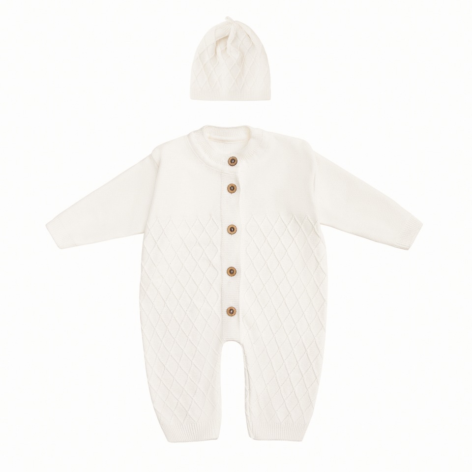 фото Комбинезон детский amarobaby pure love elegant ab-od21-ple5/33 молочный р.80