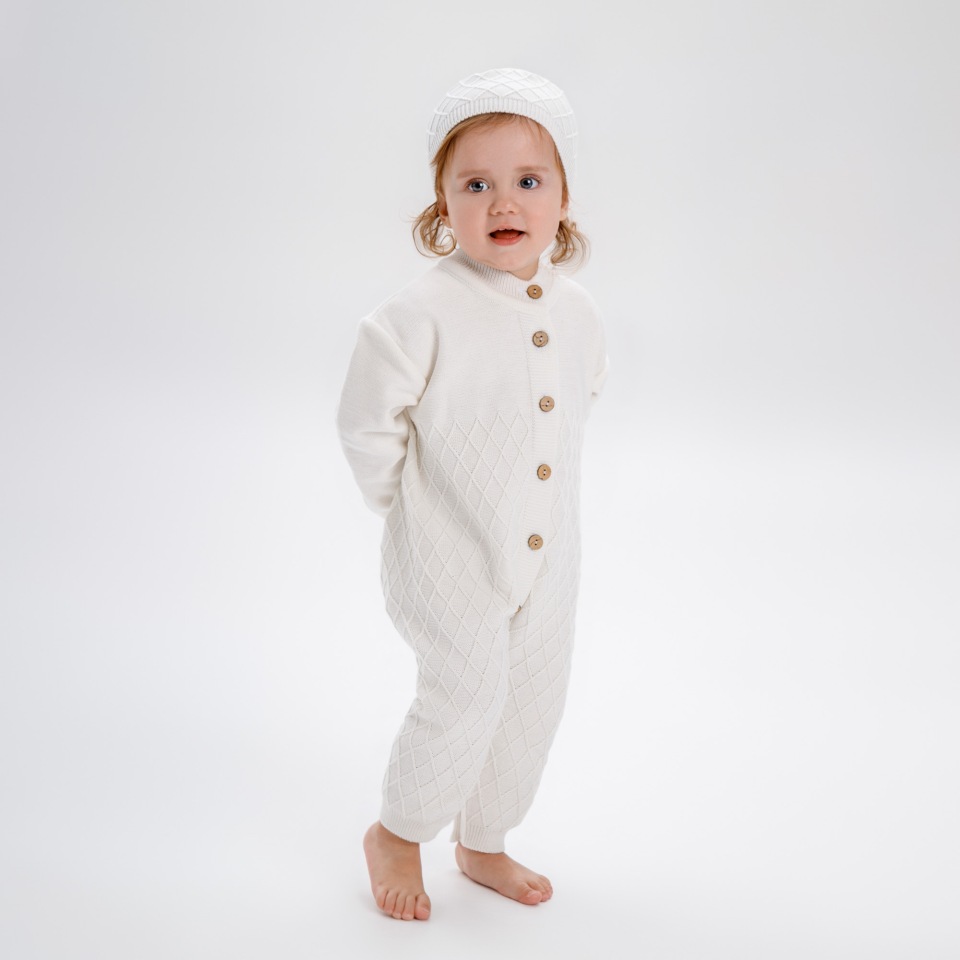 фото Комбинезон детский amarobaby pure love elegant ab-od21-ple5/33 молочный р.80