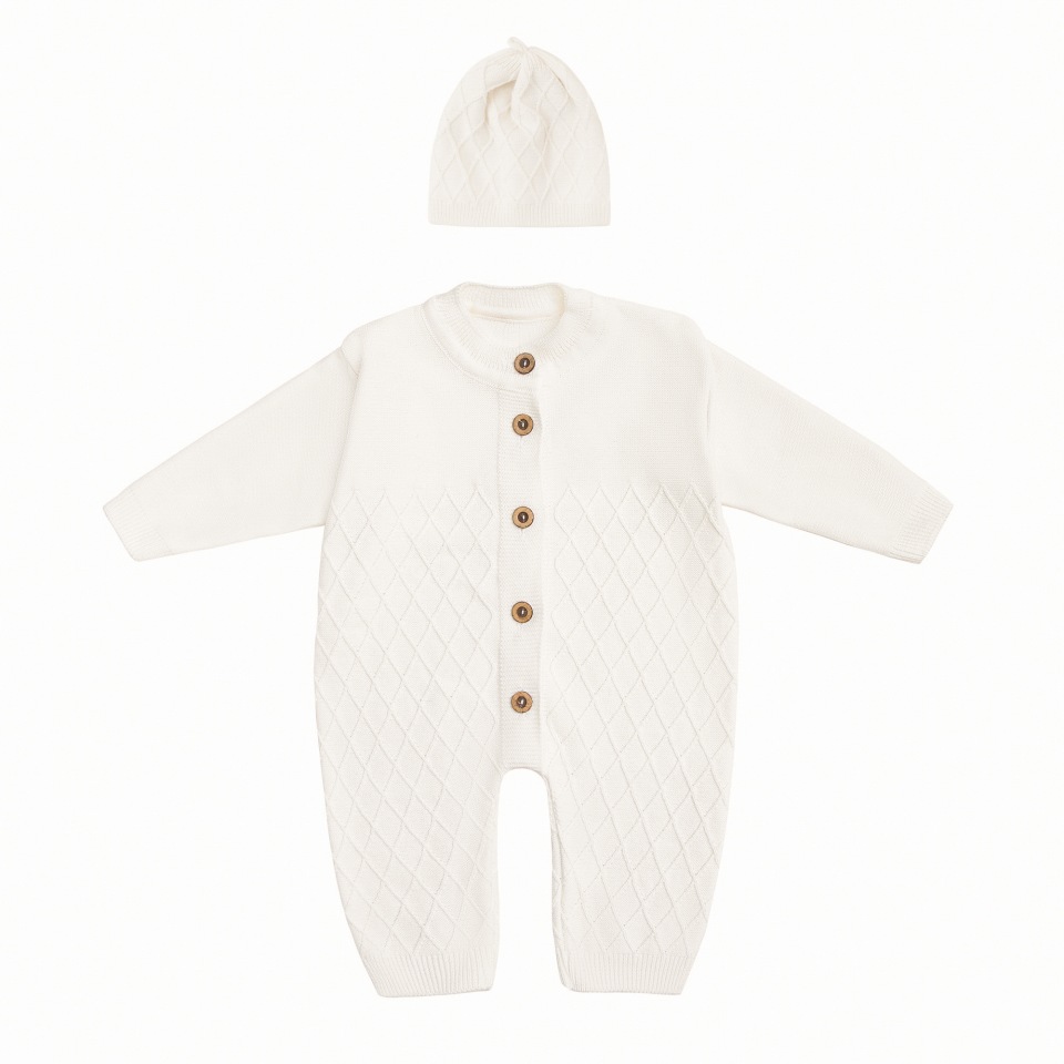 фото Комбинезон детский amarobaby pure love elegant ab-od21-ple5/33 молочный р.74