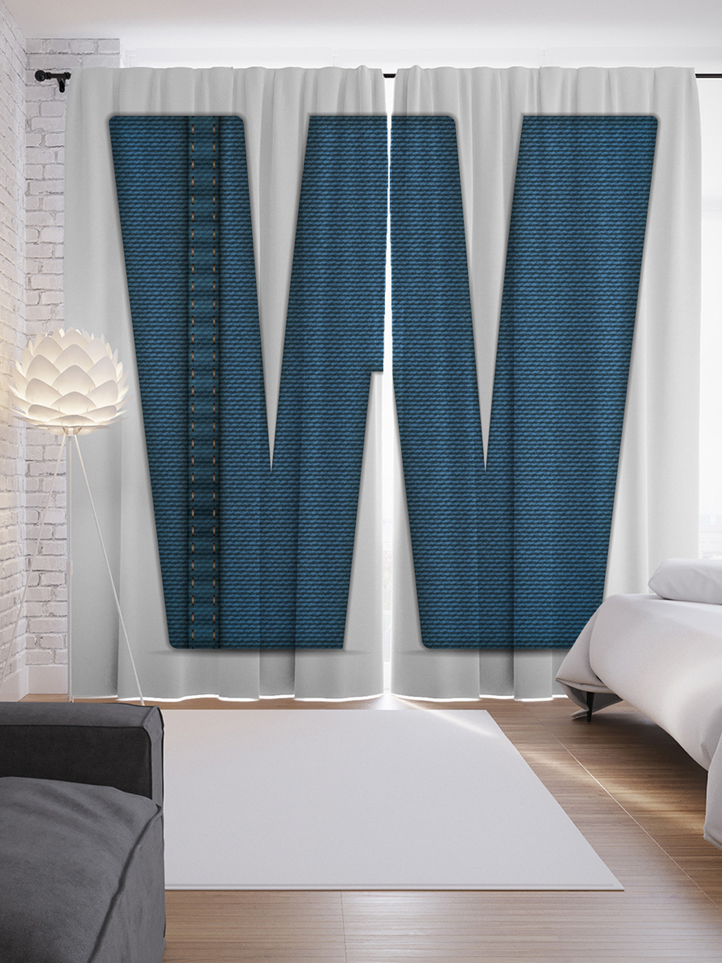 

Шторы с фотопечатью "Стильная w" из сатена, 290х265 см