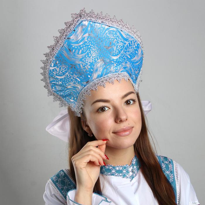 

Кокошник «Всполохи», атлас, поролон, цвет голубой