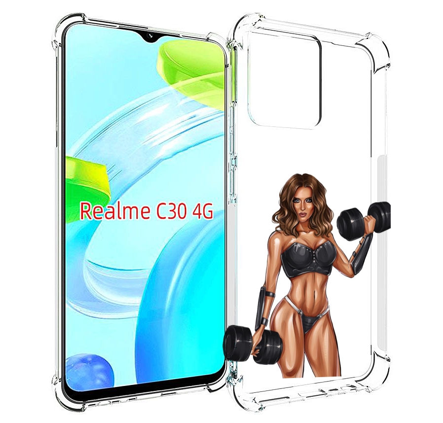 

Чехол MyPads девушка с гантелями спорт женский для Realme C30 4G / Narzo 50i Prime, Прозрачный, Tocco