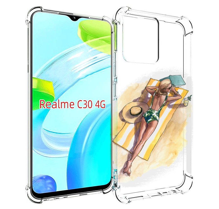 

Чехол MyPads девушка на пляже женский для Realme C30 4G / Narzo 50i Prime, Прозрачный, Tocco
